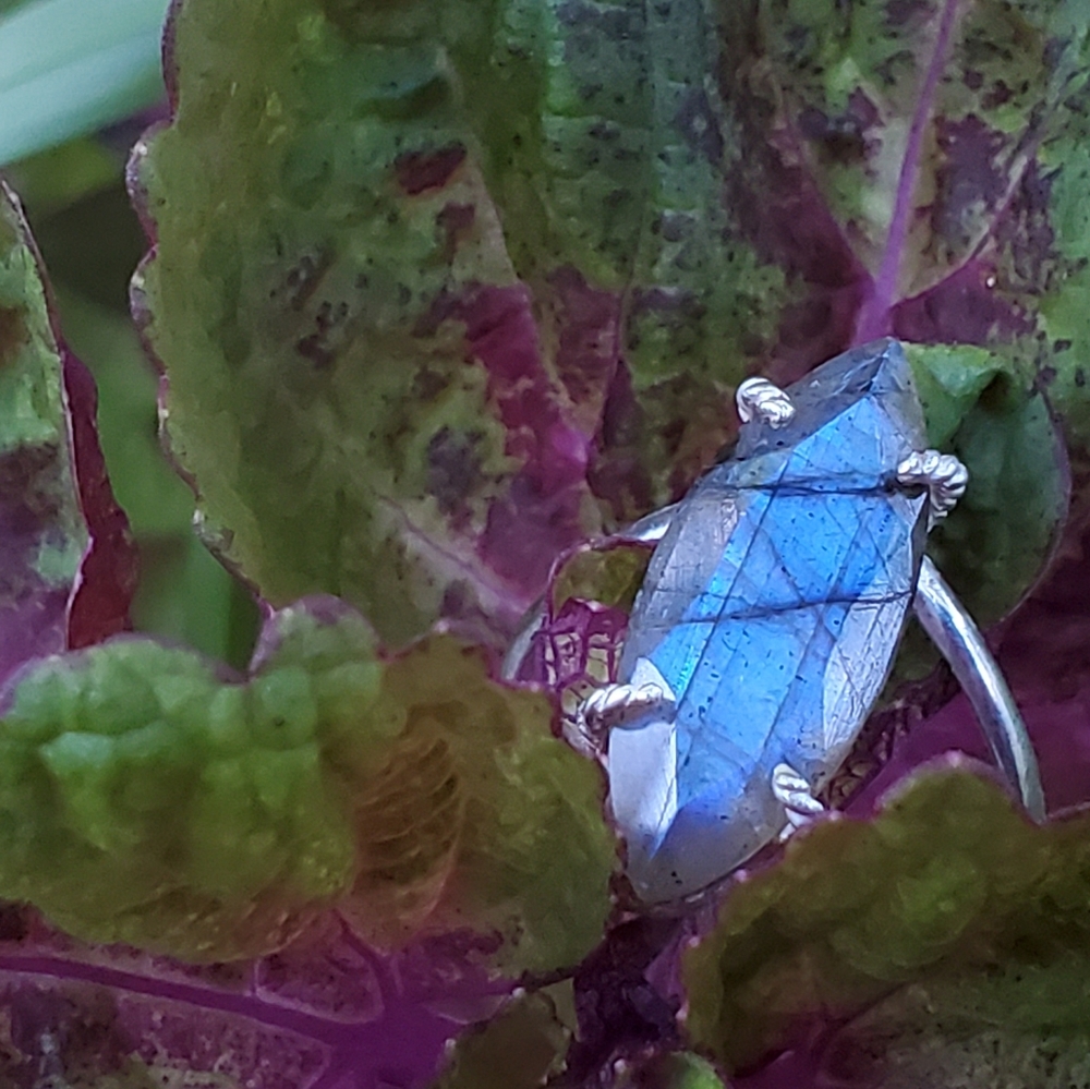 Labradorite statement ring